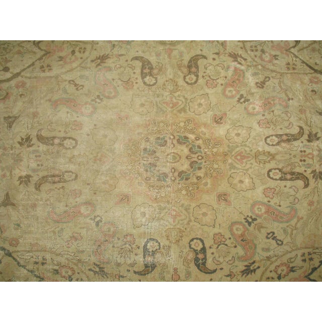 Early 20th Century Neutral Hand Knotted Turkish Rug with Formal Design For Sale - Image 4 of 6