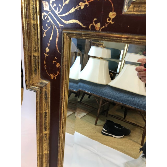 Wood Painted and Gilded Venetian Style Mirror For Sale - Image 7 of 9