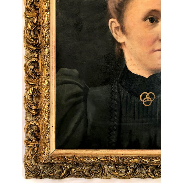 Late 19th Century Late 19th-Century Portrait of an Admirable German Woman, by F. Bloos For Sale - Image 5 of 8