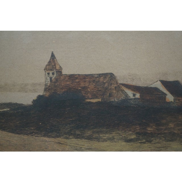 Antique Ernest C Rost Last Sheaf Country Farm Harvest Landscape Etching 30" For Sale - Image 9 of 11