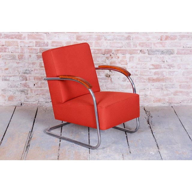 Bauhaus Bauhaus Armchair in Beech and Chrome attributed to Mücke Melder, Former Czechoslovakia, 1930s For Sale - Image 3 of 15
