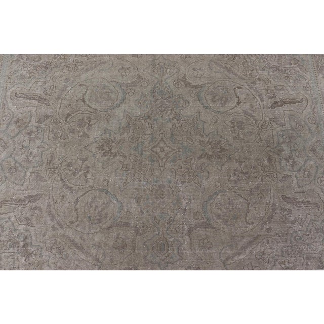 Textile Antique Turkish Oushak Rug in Mist Blue, and Soft Grey Tones 9'10 X 13'10 For Sale - Image 7 of 12