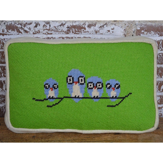 Handmade Needlepoint Pillow Birds on a Limb Chairish