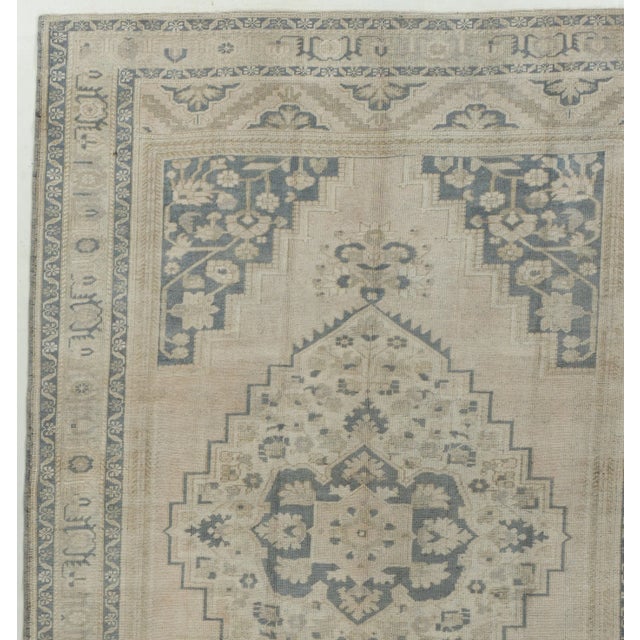 Tan Vintage Turkish Oushak Rug 6ft 2in X 9ft 8in For Sale - Image 8 of 9
