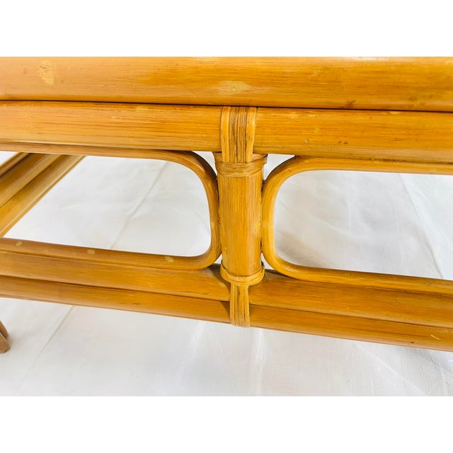 Vintage Bamboo Coffee Table With Capiz Shell Inlaid Top, 1970s For Sale - Image 16 of 18