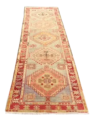 Turkish Vintage Floor Hallway Runner - 2′10″ × 10′2″