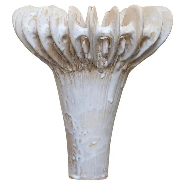 Black Crinoid Vase in Stoneware with Matte White Glazing by Kallia Panopoulou For Sale - Image 8 of 8