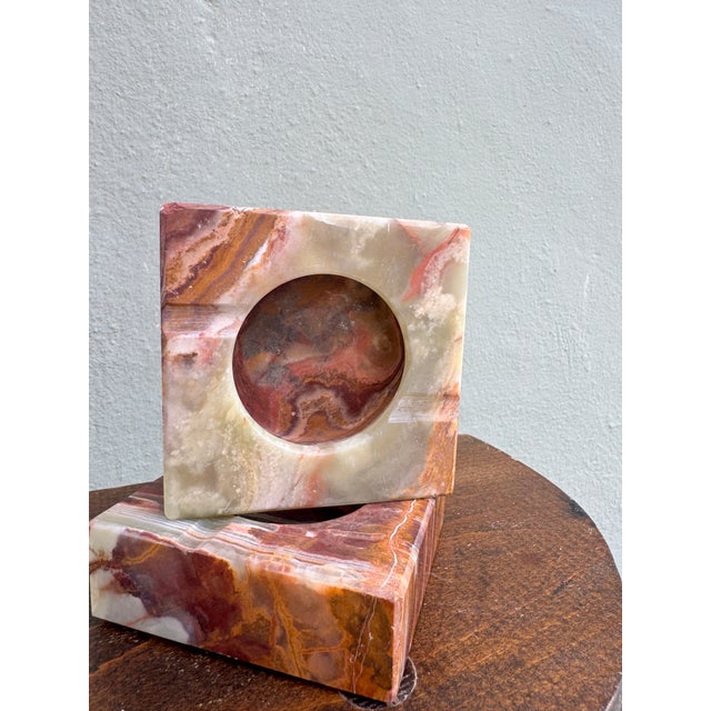 Vintage Italian Onyx Stone Catchall Trinket Tray, a Pair — Mid-Century Modern For Sale - Image 4 of 8