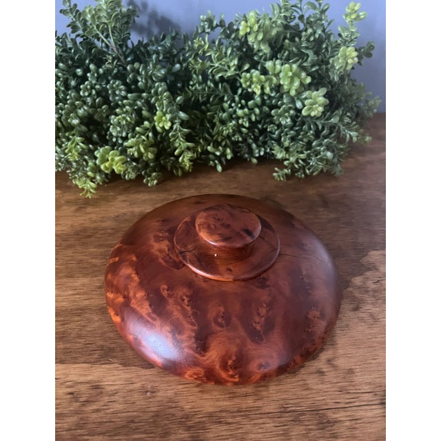 Mid-Century Modern 1960s Lidded Burl Wood Box For Sale - Image 3 of 11