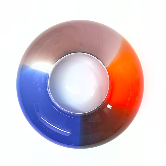 Colorful Mid-Century Modern Double-Walled Glass Bowl Attributed to Flavio Poli for Murano For Sale - Image 13 of 13