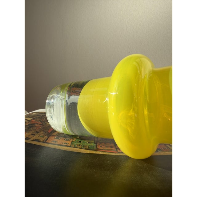 1960s Yellow Cased Glass Bamboo Vase by Bo Borgström for Åseda Glasbruk, Sweden, 1960s For Sale - Image 5 of 18