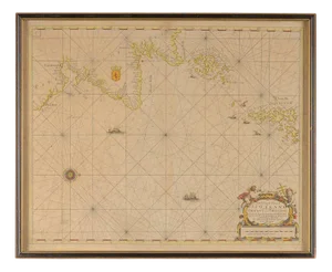 Antique Sea Chart of the East Coast of Scotland by Capt. Greenvile Collins, 1750