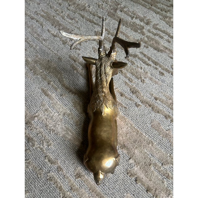 1970s Reclining Brass Reindeer, Mid-Century For Sale - Image 5 of 8