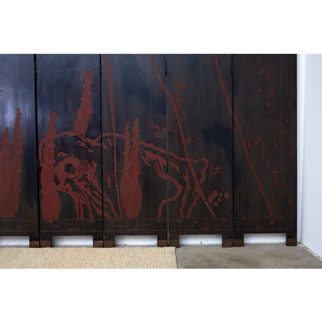 Chinese Export Twelve Panel Coromandel Style Screen For Sale - Image 12 of 13