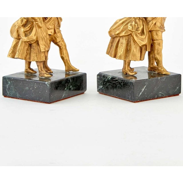 18th Century Pair of French Gilt-Bronze Figural Groups of Courting Couples For Sale - Image 11 of 13