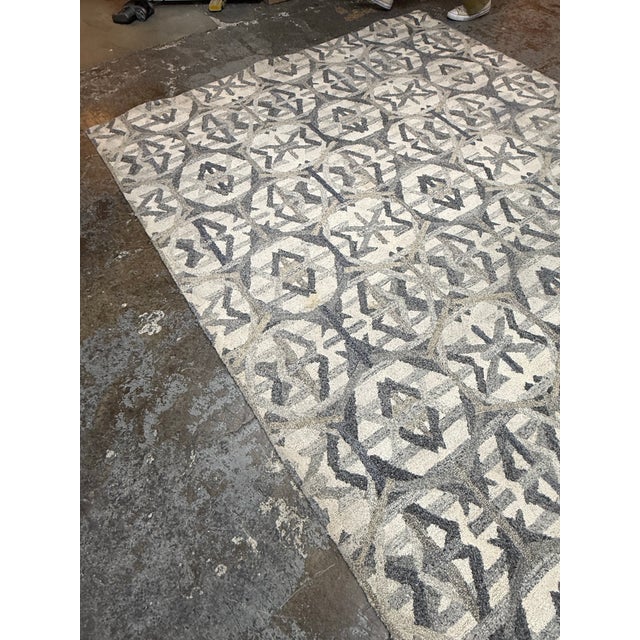 8ft 1in X 9ft 8in Crate & Barrel Pietro Terrazzo Geometric Area Rug, Gray For Sale In San Francisco - Image 6 of 12
