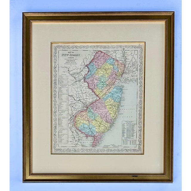 Map of New Jersey by Charles Desilver, 1859 (Framed) For Sale - Image 4 of 5