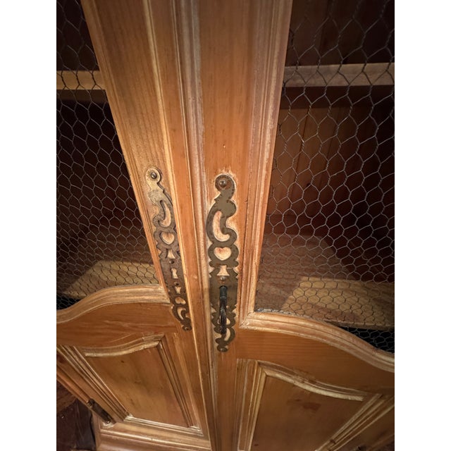 1970s Beautiful Hand-Carved Pine French Provincial Hutch or Bookcase, A Pair For Sale - Image 4 of 8