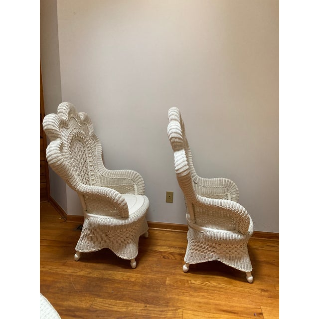 Victorian Style Wicker Dining Table and Six Chairs by Michael Carlson