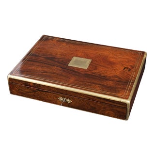 Rosewood Box with Brass Details, France, 1850s For Sale