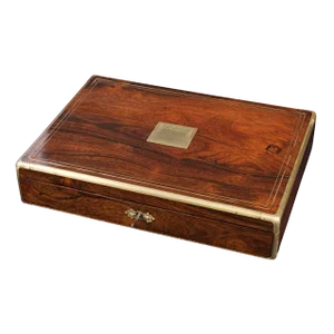 Rosewood Box with Brass Details, France, 1850s