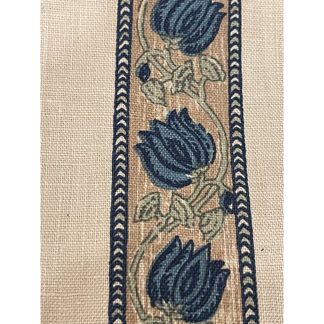 Jasper “Indian Flower” Blue Fabric | Chairish