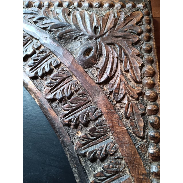 Gothic Large Vintage Indian Hand Carved Hardwood Architectural Wall Organizer For Sale - Image 3 of 8