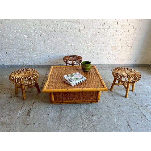 Coffee Table in Rattan and Wicker from Dal Vera, 1970s, in Flawless conditions. Designed 1970 to 1979 This piece is...