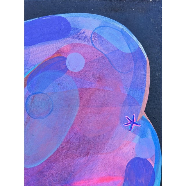 Early 21st Century Cecilia Beaven Contemporary Abstract Pink & Blue Biomorphic Contorted Alligator Figure Painting, 21st Century For Sale - Image 5 of 11