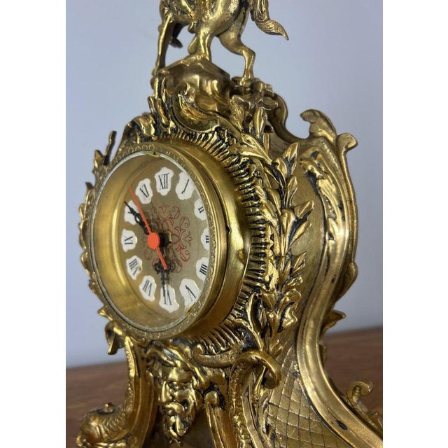 Vintage French Style Decorative Mantel Clock For Sale - Image 10 of 13