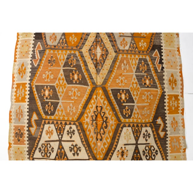 Textile Vintage Sunset Striped Kilim Rug For Sale - Image 7 of 10