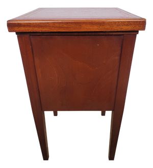 Mid-Century Bedside Table with Leather Top Lid, 1950