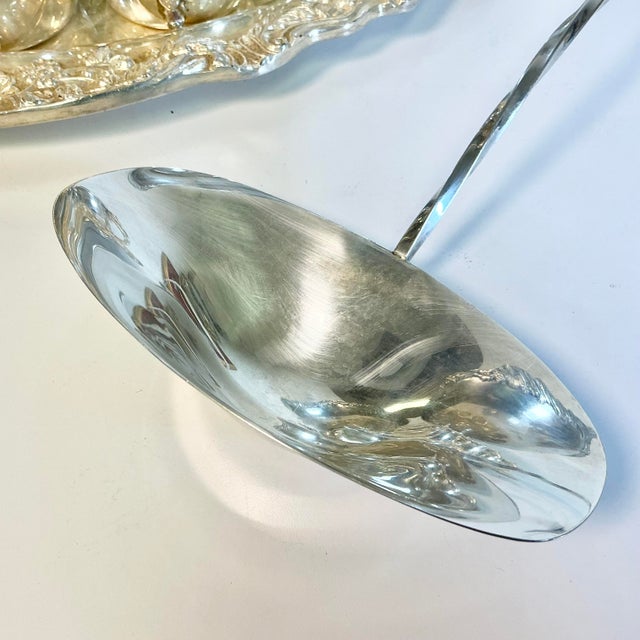 1940s Vintage Hollywood Regency Empire Towle Silver Plate Punch Bowl Set - 23 Pieces For Sale - Image 15 of 18