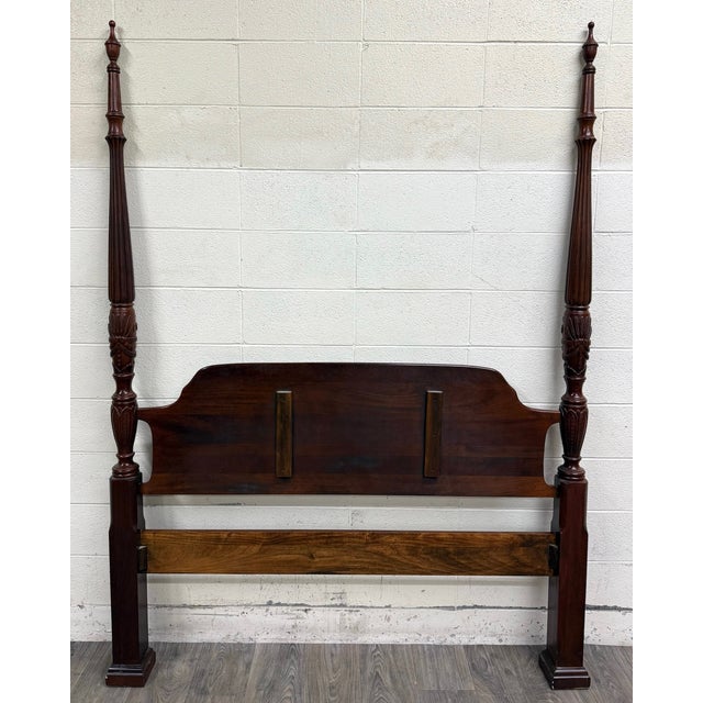 Vintage Queen Size Carved Four Poster Rice Bed For Sale In Kansas City - Image 6 of 14