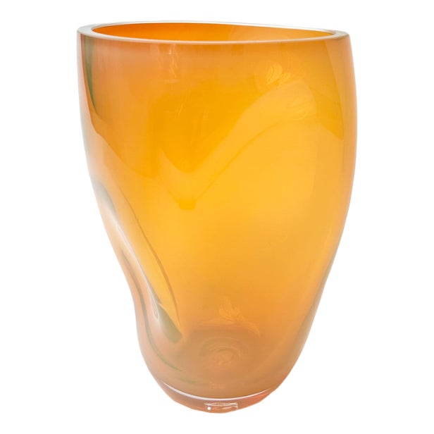 Supernova II Amber Iridescent M Vase by Simone Lueling for Eloa For Sale