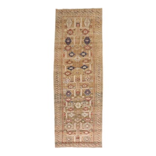 Early 20th Century Camel Caucasian Shirvan Rare Gallery Rug - 5'1" x 14'5" For Sale