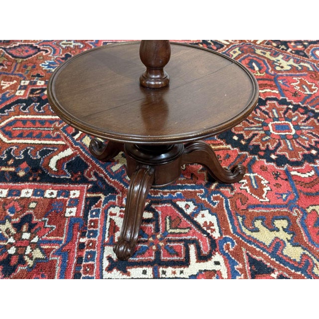 19th Century Three-Tiered Mahogany Side Table For Sale - Image 6 of 11