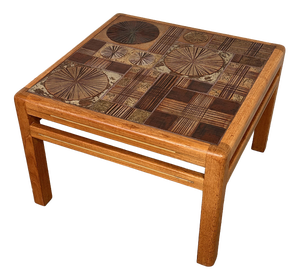 Danish Ceramic Tile Coffee Table by Tue Poulsen for Haslev Møbelsnedkeri, 1960s