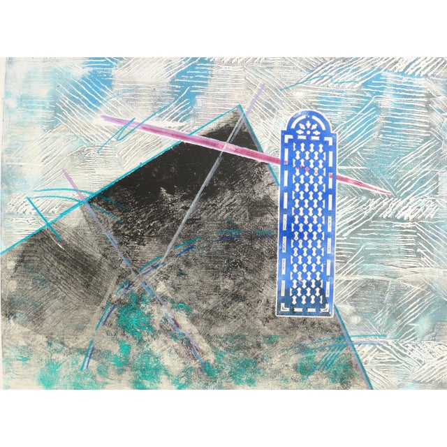 Contemporary "Pyramid" Martha Holden Contemporary Monoprint on Paper For Sale - Image 3 of 6
