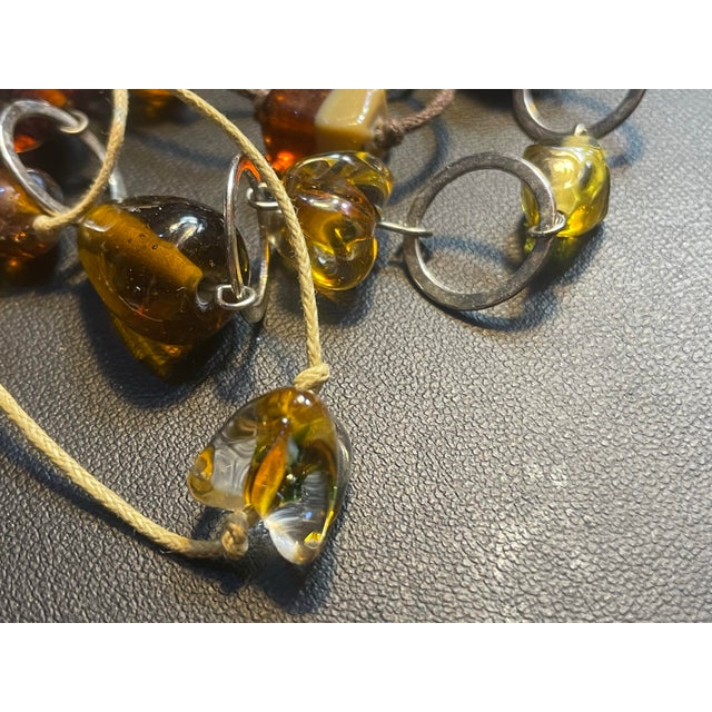 Bohemia Early MCM Jewelry Bohemia Glass Lampwork, Early Mold Amber Glass and Sommerso Foil Glass. For Sale - Image 4 of 8