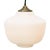 Mid-Century Matte White Opaline Glass Pendant Lamp with Brass Top For Sale - Image 6 of 11