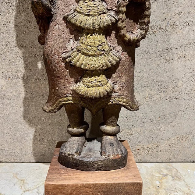 Early 20th Century 1900s Sculpture of Hindu Goddess Figure Intricate Wood Carving For Sale - Image 5 of 12