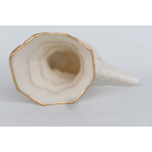 Mid 20th Century Lenox China Decorative Porcelain Cornucopia Made in Usa With 24k Gold Trim 4928b For Sale - Image 5 of 12
