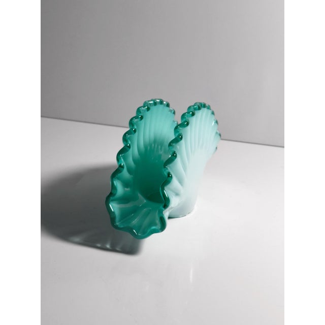 1980s Opaline Murano Glass Fan Napkin Holder, 1980s For Sale - Image 5 of 6