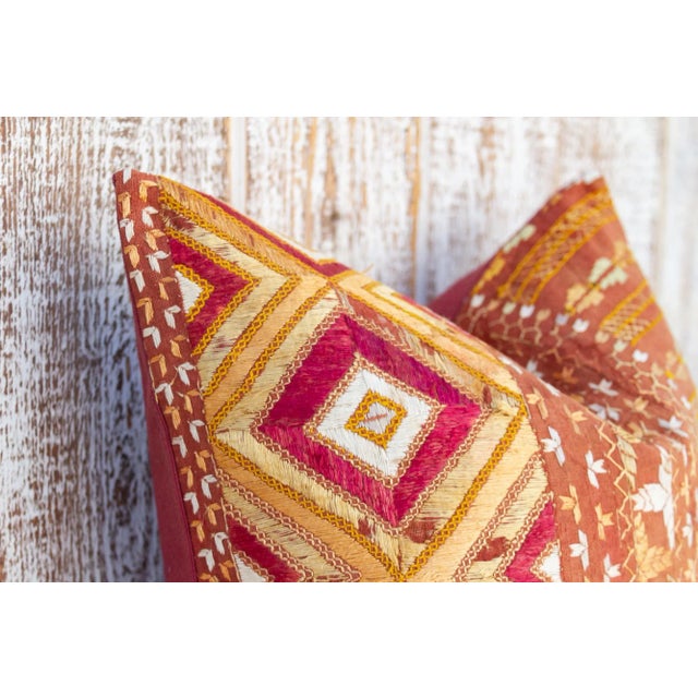 Early 21st Century Antique Indian Folk Pillow For Sale - Image 5 of 10