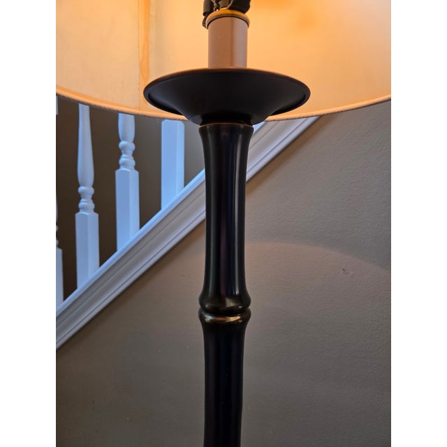 Vintage Faux Bamboo Brass Hollywood Regency/Chinoiserie Floor Lamp For Sale - Image 9 of 12