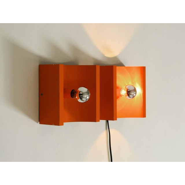 Space Age Metal Wall Lamps in Orange by Klaus Hempel for Kaiser Leuchten, 1960s, Set of 2 For Sale - Image 9 of 18
