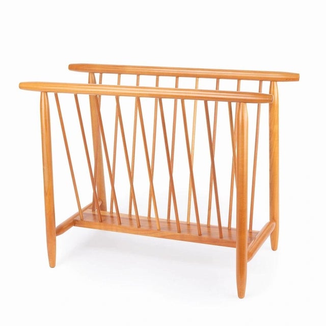 Wood Vintage Newspaper Rack, 1960s For Sale - Image 7 of 7