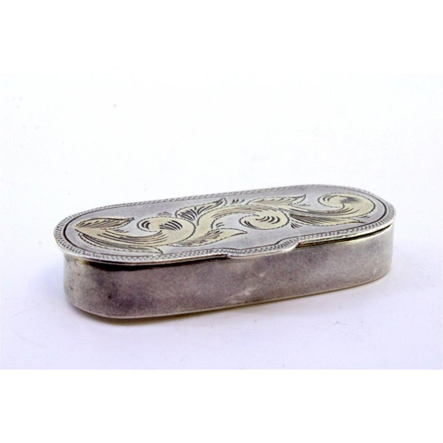 Metal Silver Pill Box with Floral Motifs For Sale - Image 7 of 7