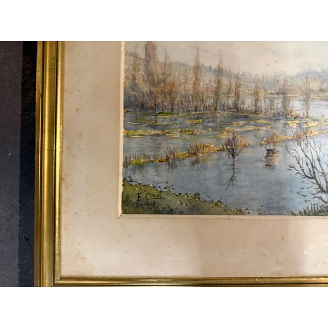 F Cavel, Marsh Landscape, Lithograph, Framed For Sale - Image 6 of 10